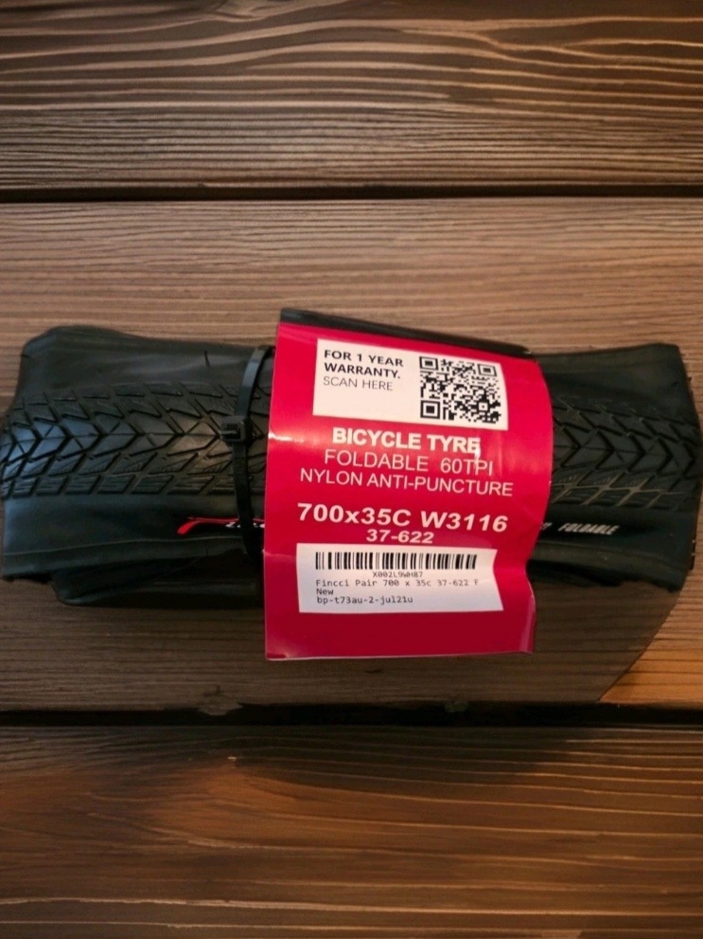Bicycle Tyre 700x35C Foldable Nylon Anti-Puncture - Black